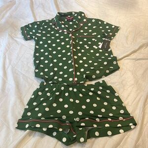 Kate Spade Green Dotted Pajama Set